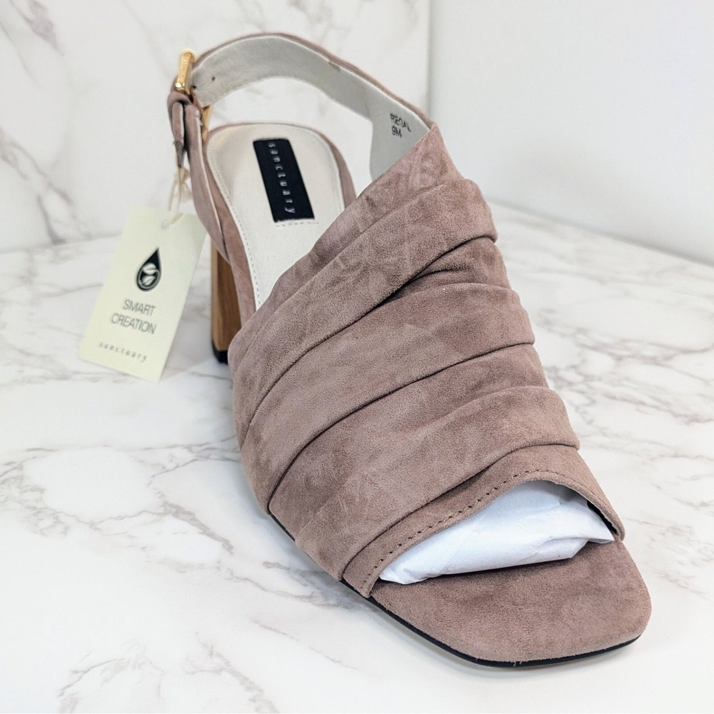 Sanctuary Regal Slouchy Asymmetric Sandal Desert Taupe Size 10M NEW IN BOX